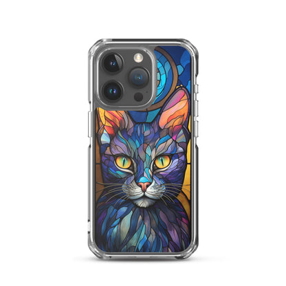 Stained Glass Cat iPhone Case