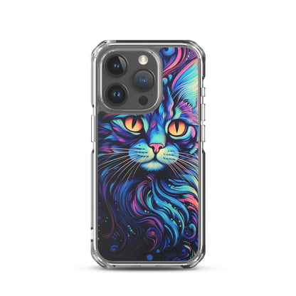 Blacklight Styled Cat iPhone Case