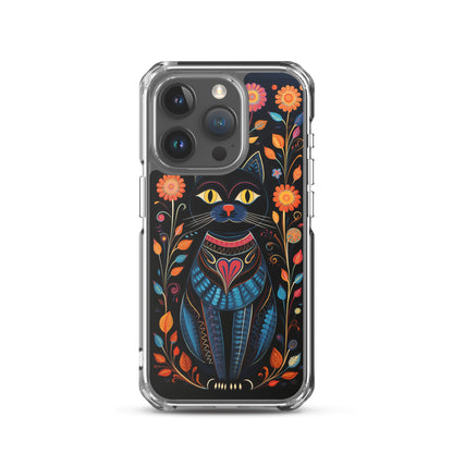 Folk Art Kitty Cat iPhone Case