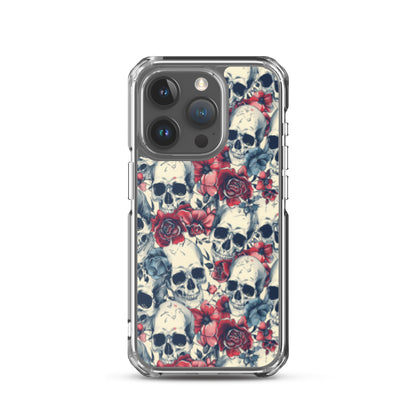 iPhone Case Skulls and Red Roses