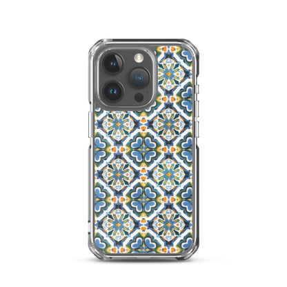 iPhone Case Colorful Andalusian Ceramic Tile Green Blue Orange