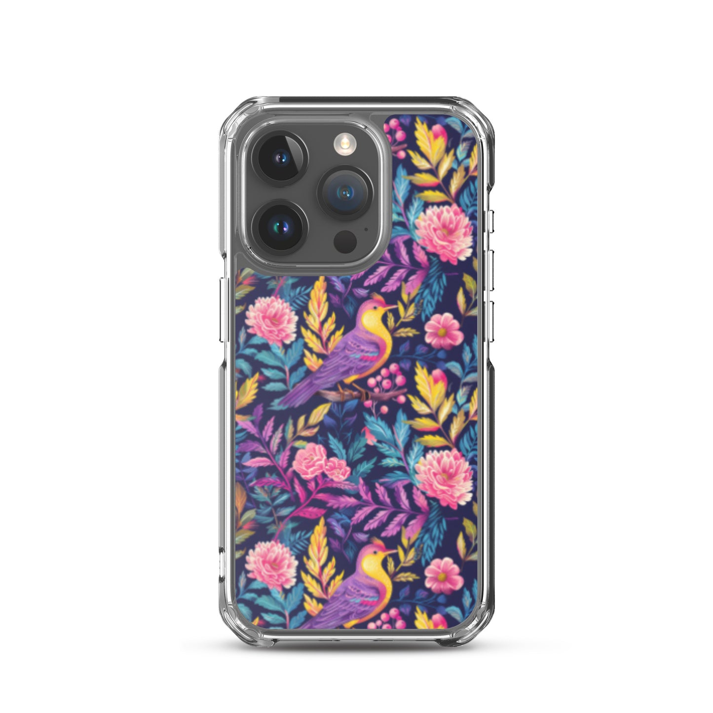 iPhone Case Colorful Flowers Plants and Birds