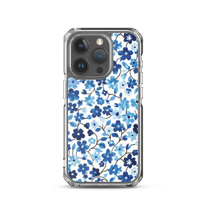 iPhone Case Blue Watercolor Flowers