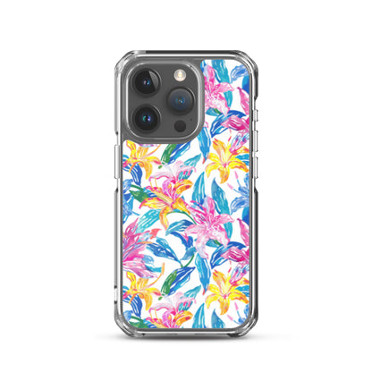 iPhone Case Colorful Floral Watercolor Blue Yellow Pink