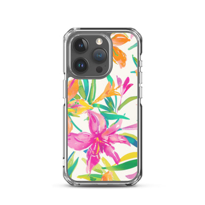 iPhone Case Colorful Floral Watercolor Pink Orange