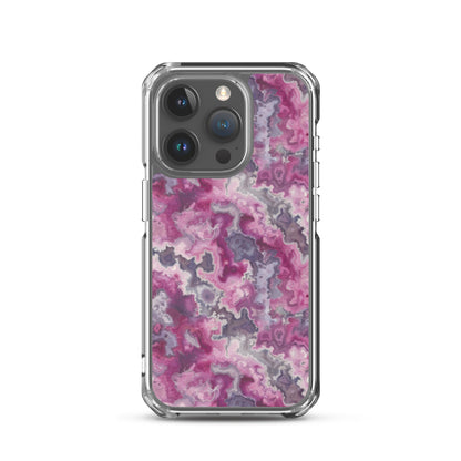 iPhone Case Pink Moss Agate Pattern