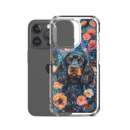 iPhone Case Watercolor Cocker Spaniel with Colorful Flowers