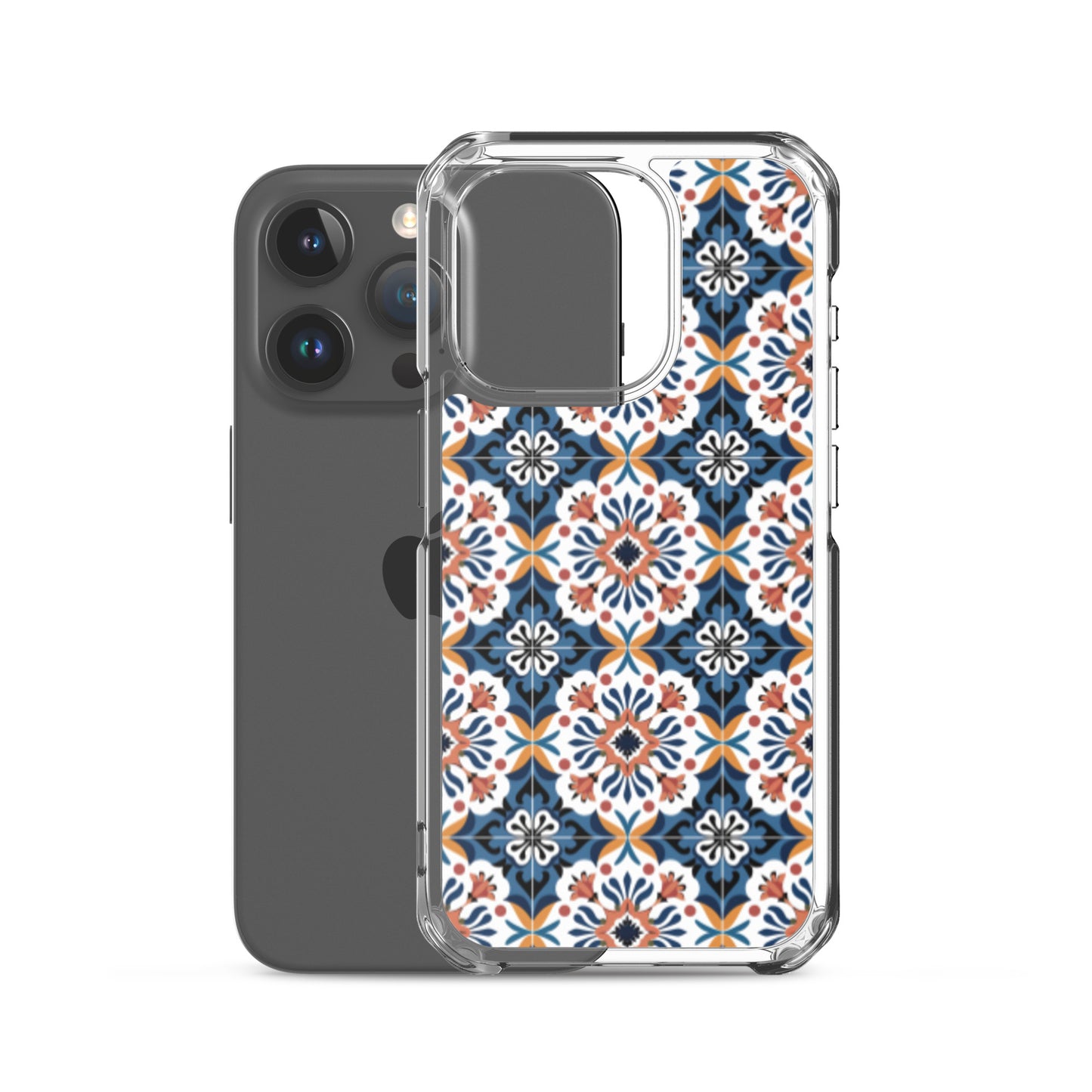 iPhone Case Classic Encaustic Tile Orange & Blue