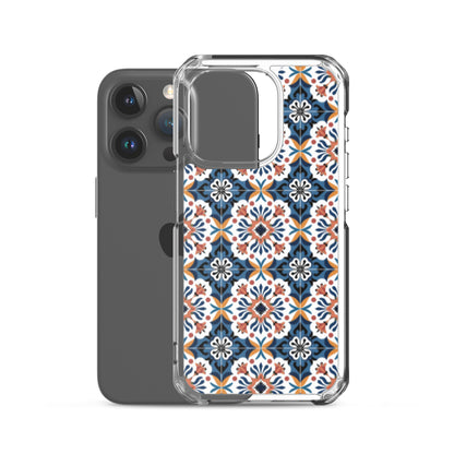 iPhone Case Classic Encaustic Tile Orange & Blue