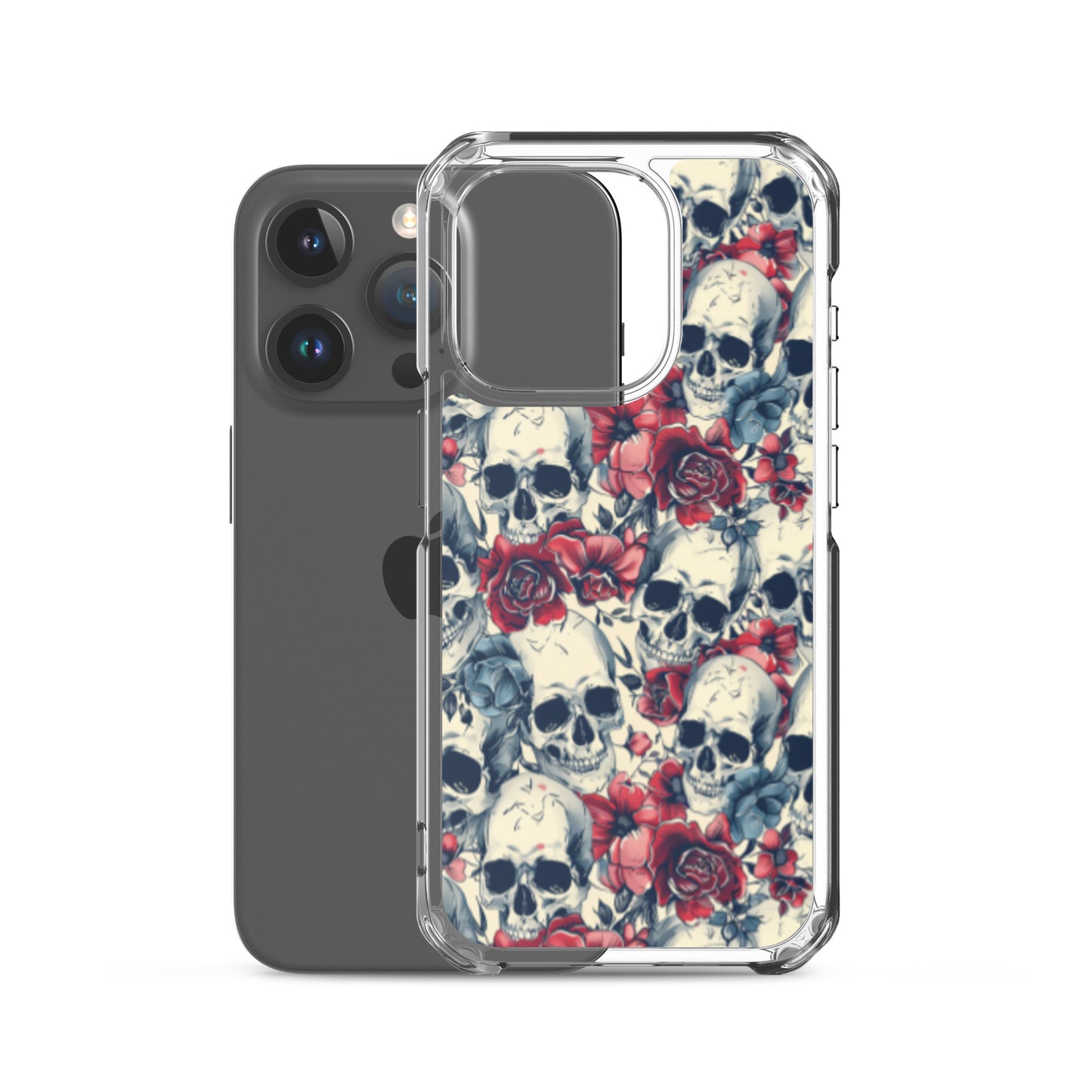 iPhone Case Skulls and Red Roses