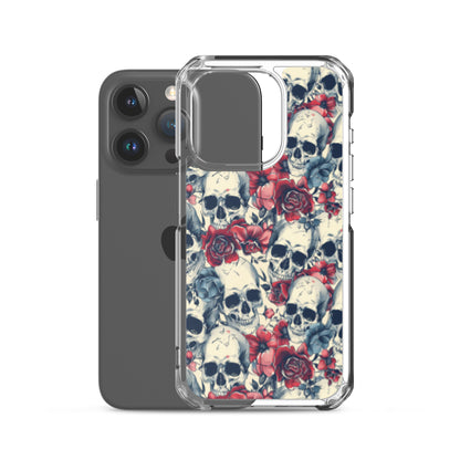 iPhone Case Skulls and Red Roses