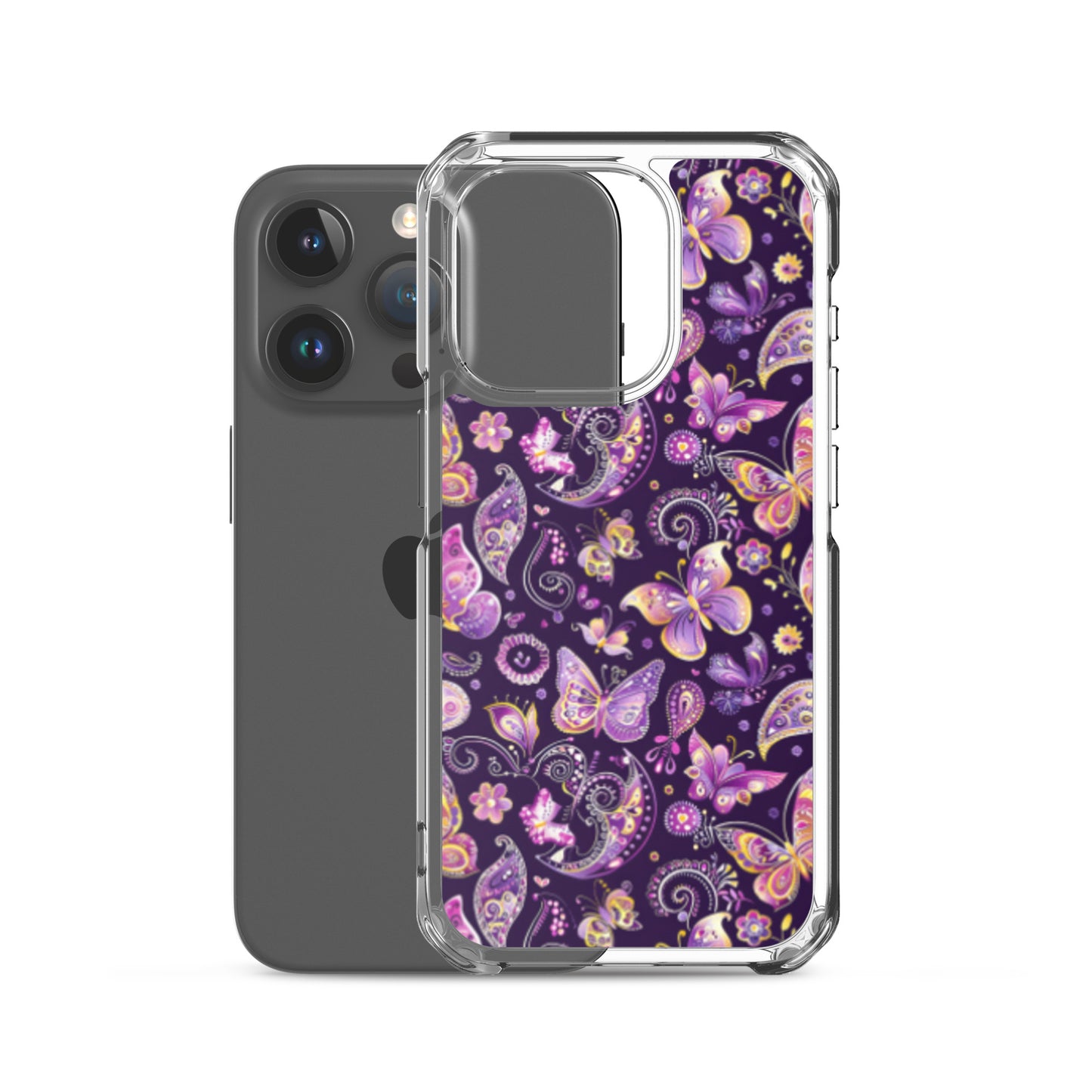 iPhone Case Purple Butterfly Paisley