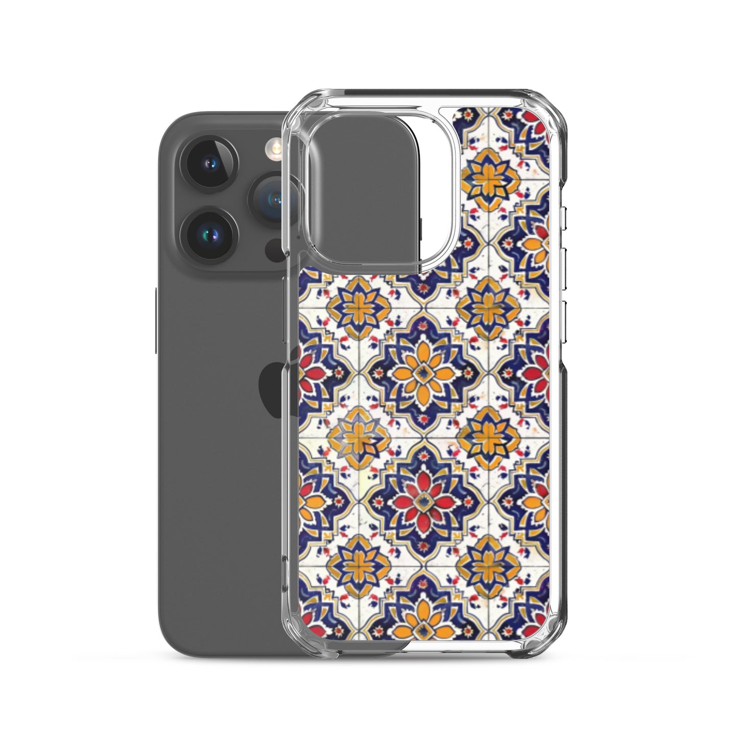 iPhone Case Colorful Andalusian Ceramic Tile Blue Orange Red