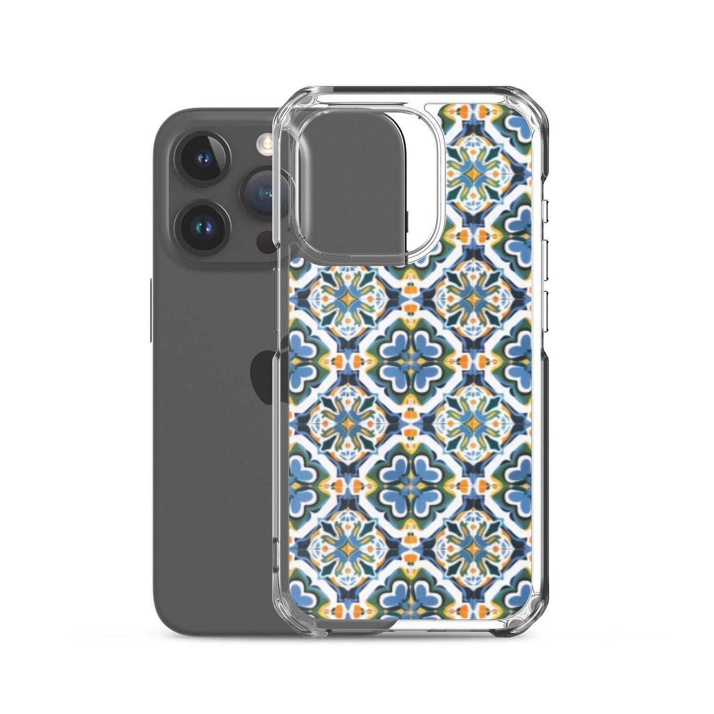 iPhone Case Colorful Andalusian Ceramic Tile Green Blue Orange