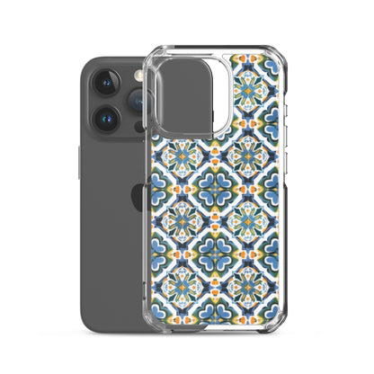 iPhone Case Colorful Andalusian Ceramic Tile Green Blue Orange
