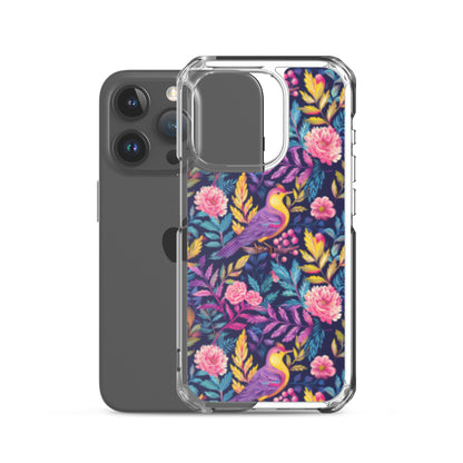 iPhone Case Colorful Flowers Plants and Birds