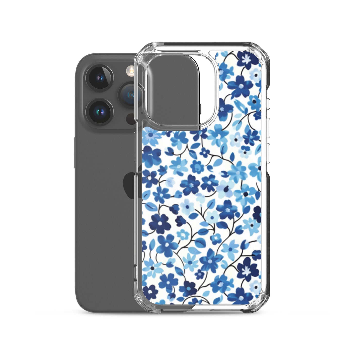 iPhone Case Blue Watercolor Flowers