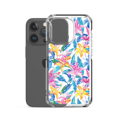 iPhone Case Colorful Floral Watercolor Blue Yellow Pink