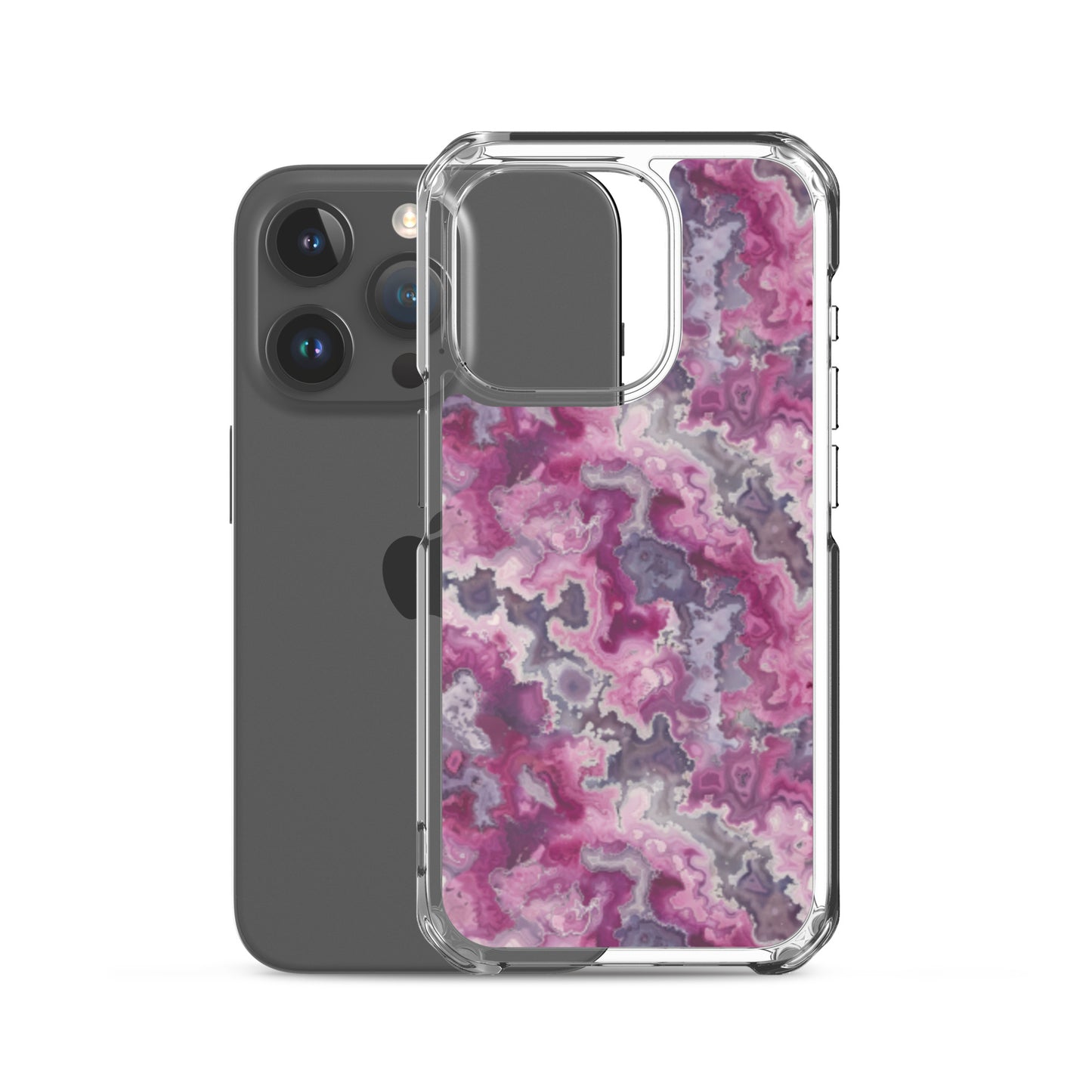 iPhone Case Pink Moss Agate Pattern
