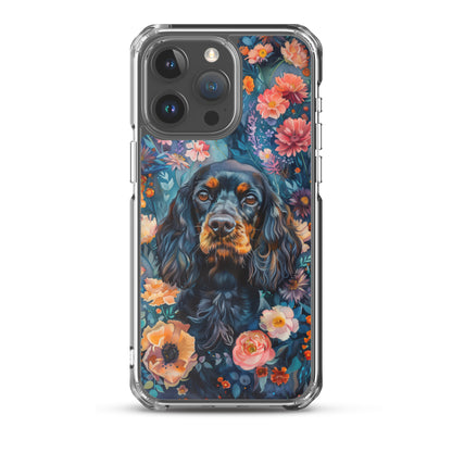 iPhone Case Watercolor Cocker Spaniel with Colorful Flowers