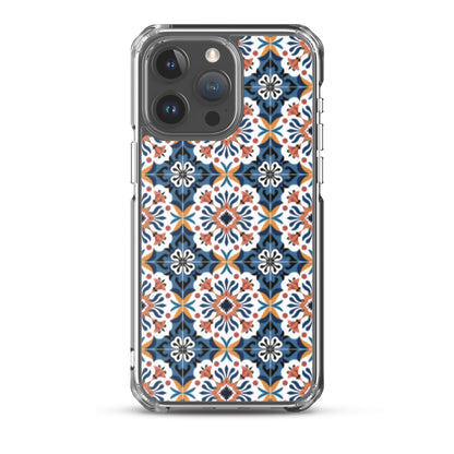 iPhone Case Classic Encaustic Tile Orange & Blue
