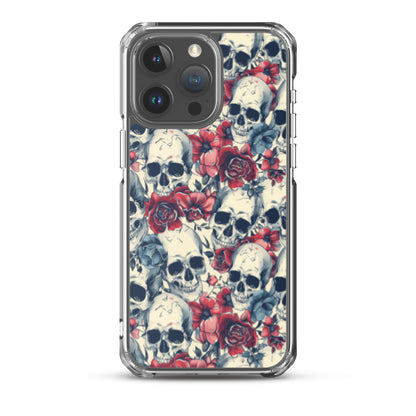 iPhone Case Skulls and Red Roses