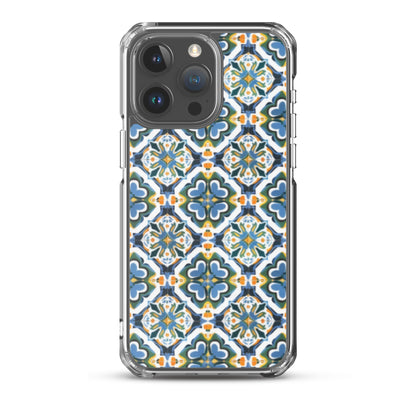 iPhone Case Colorful Andalusian Ceramic Tile Green Blue Orange