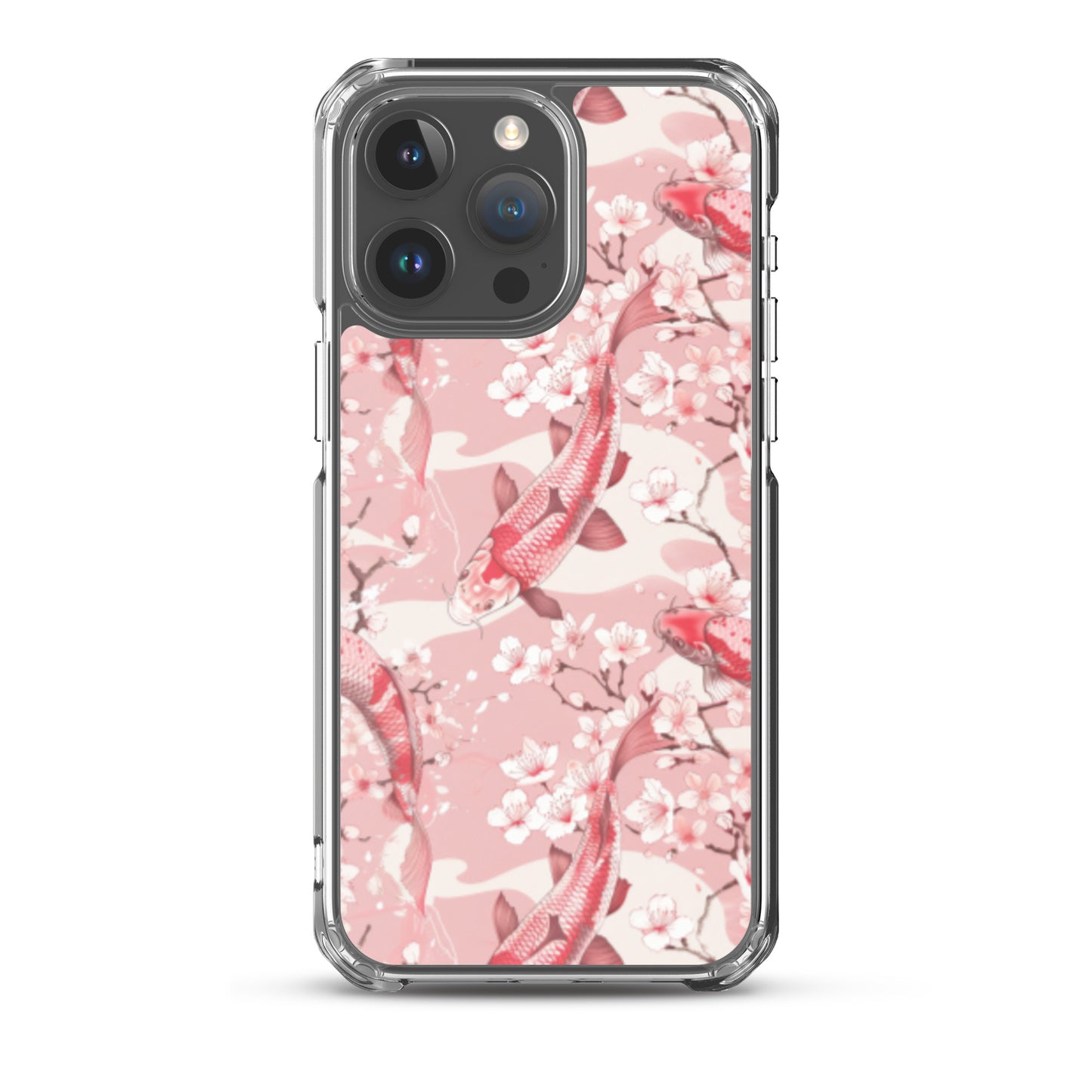 iPhone Case Pink Japanese Koi Fish and Cherry Blossoms