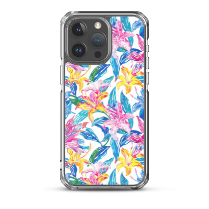 iPhone Case Colorful Floral Watercolor Blue Yellow Pink