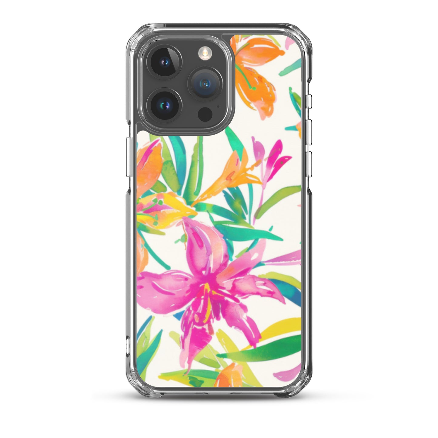 iPhone Case Colorful Floral Watercolor Pink Orange