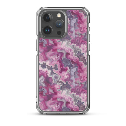 iPhone Case Pink Moss Agate Pattern