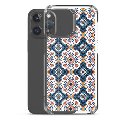 iPhone Case Classic Encaustic Tile Orange & Blue