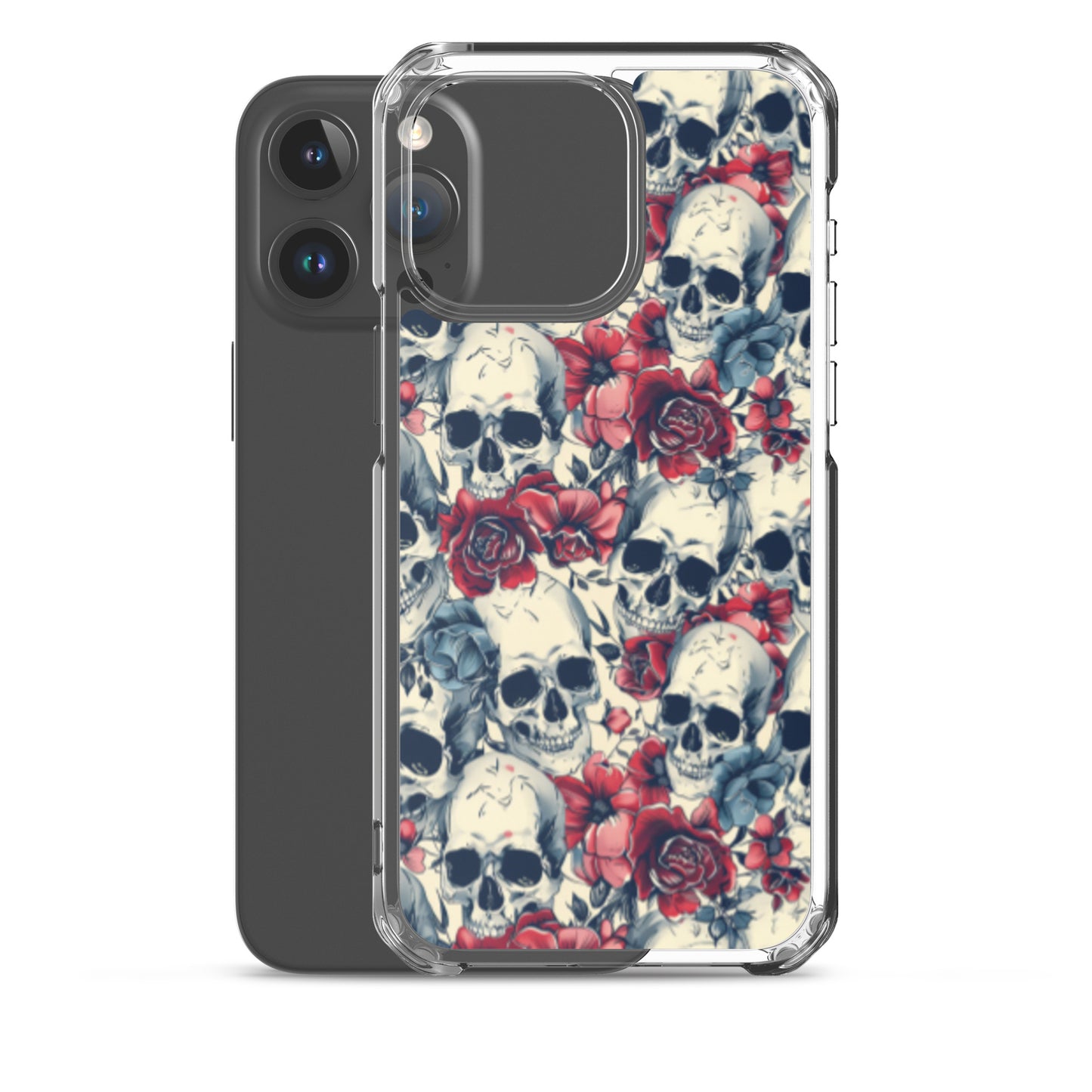 iPhone Case Skulls and Red Roses