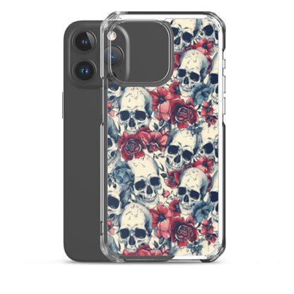 iPhone Case Skulls and Red Roses