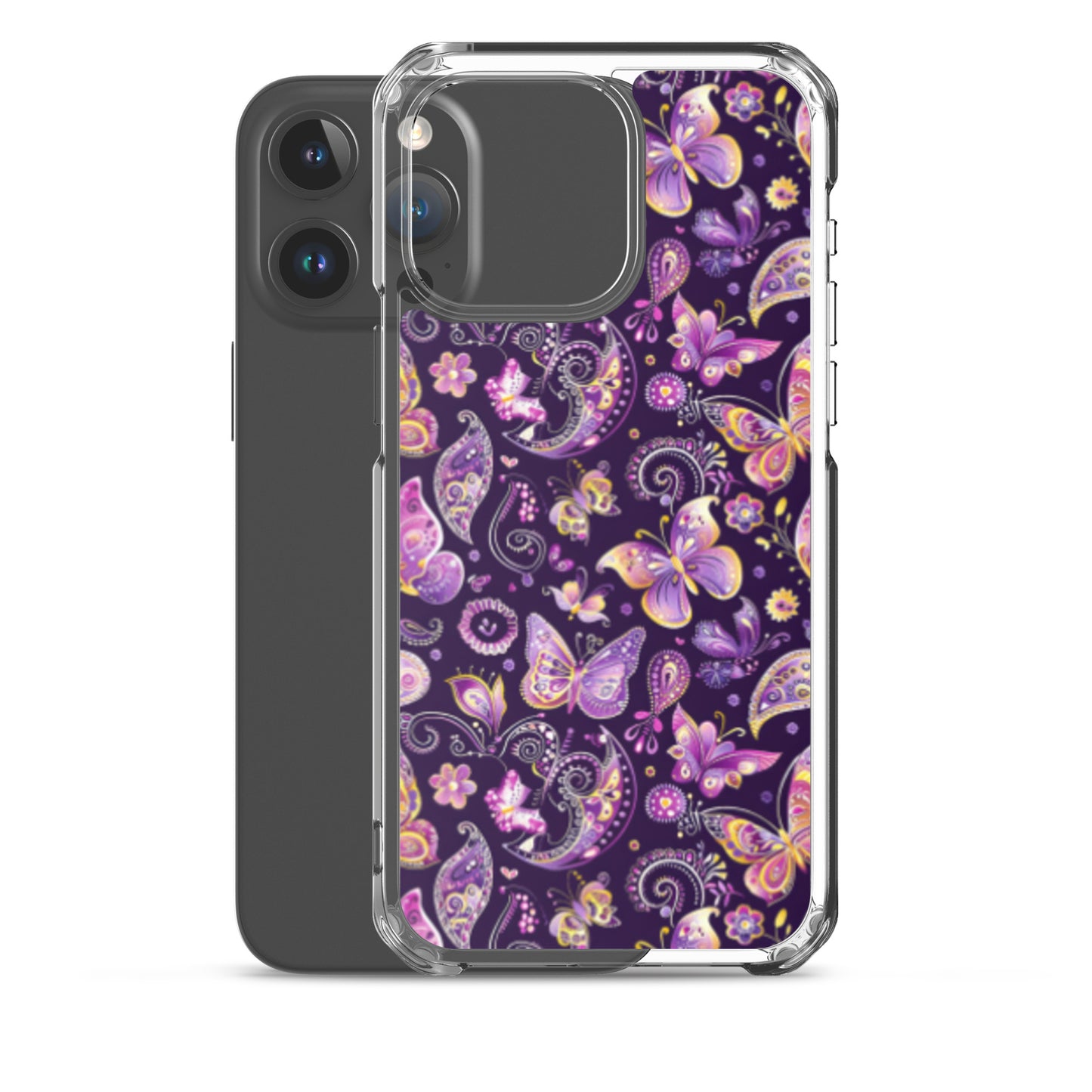 iPhone Case Purple Butterfly Paisley