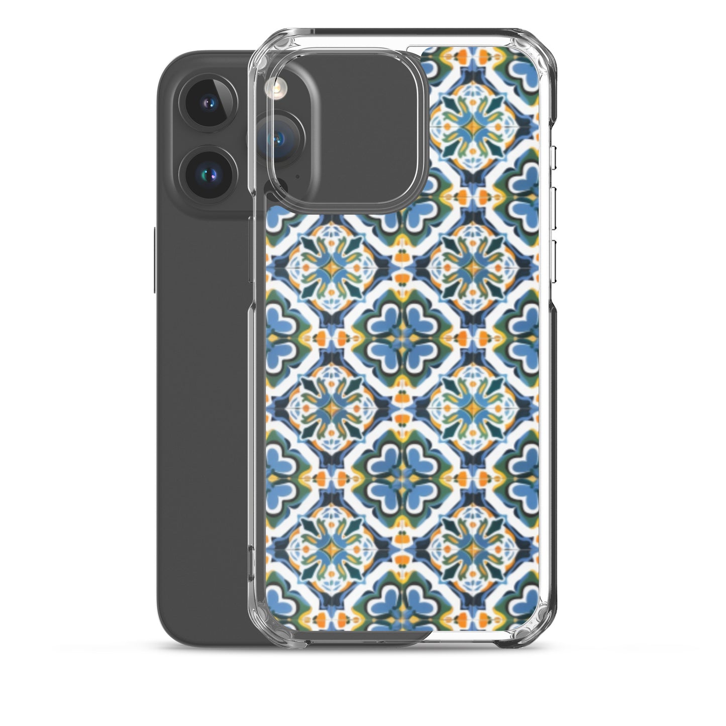 iPhone Case Colorful Andalusian Ceramic Tile Green Blue Orange