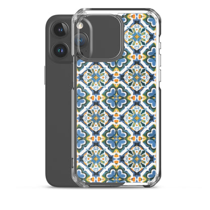 iPhone Case Colorful Andalusian Ceramic Tile Green Blue Orange