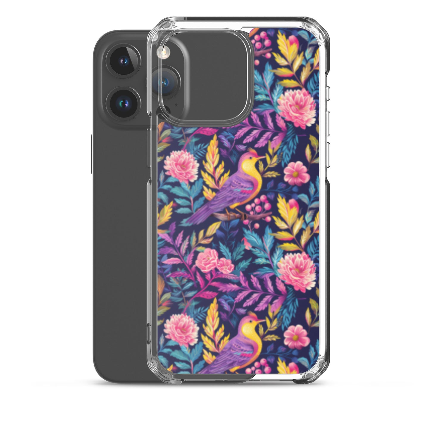 iPhone Case Colorful Flowers Plants and Birds