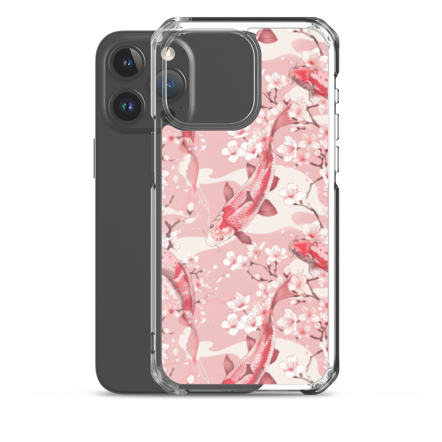 iPhone Case Pink Japanese Koi Fish and Cherry Blossoms