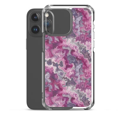 iPhone Case Pink Moss Agate Pattern