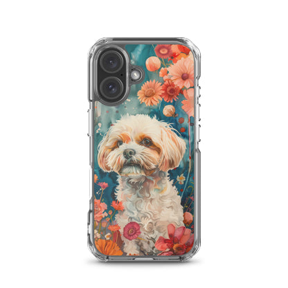 iPhone Case Watercolor Shih Tzu with Colorful Flowers