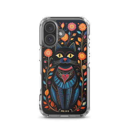 Folk Art Kitty Cat iPhone Case