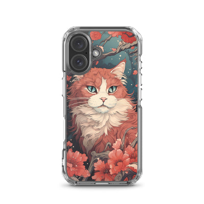 Ukiyo-e Style Orange/White Cat iPhone Case