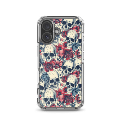iPhone Case Skulls and Red Roses