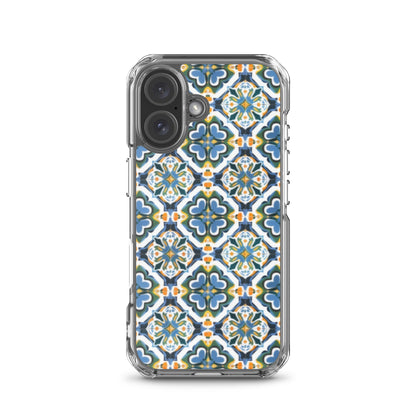 iPhone Case Colorful Andalusian Ceramic Tile Green Blue Orange
