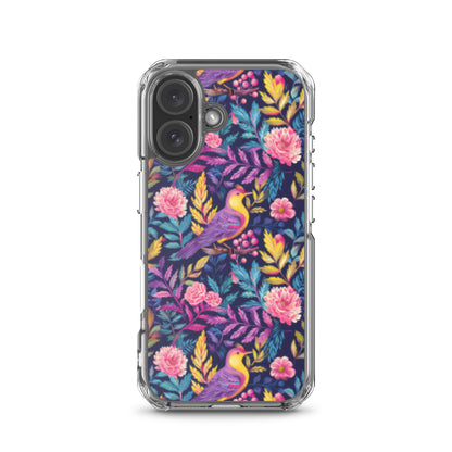 iPhone Case Colorful Flowers Plants and Birds