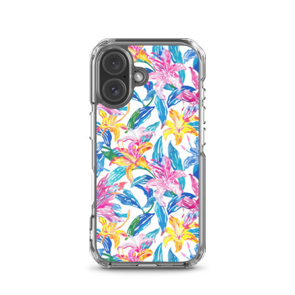 iPhone Case Colorful Floral Watercolor Blue Yellow Pink