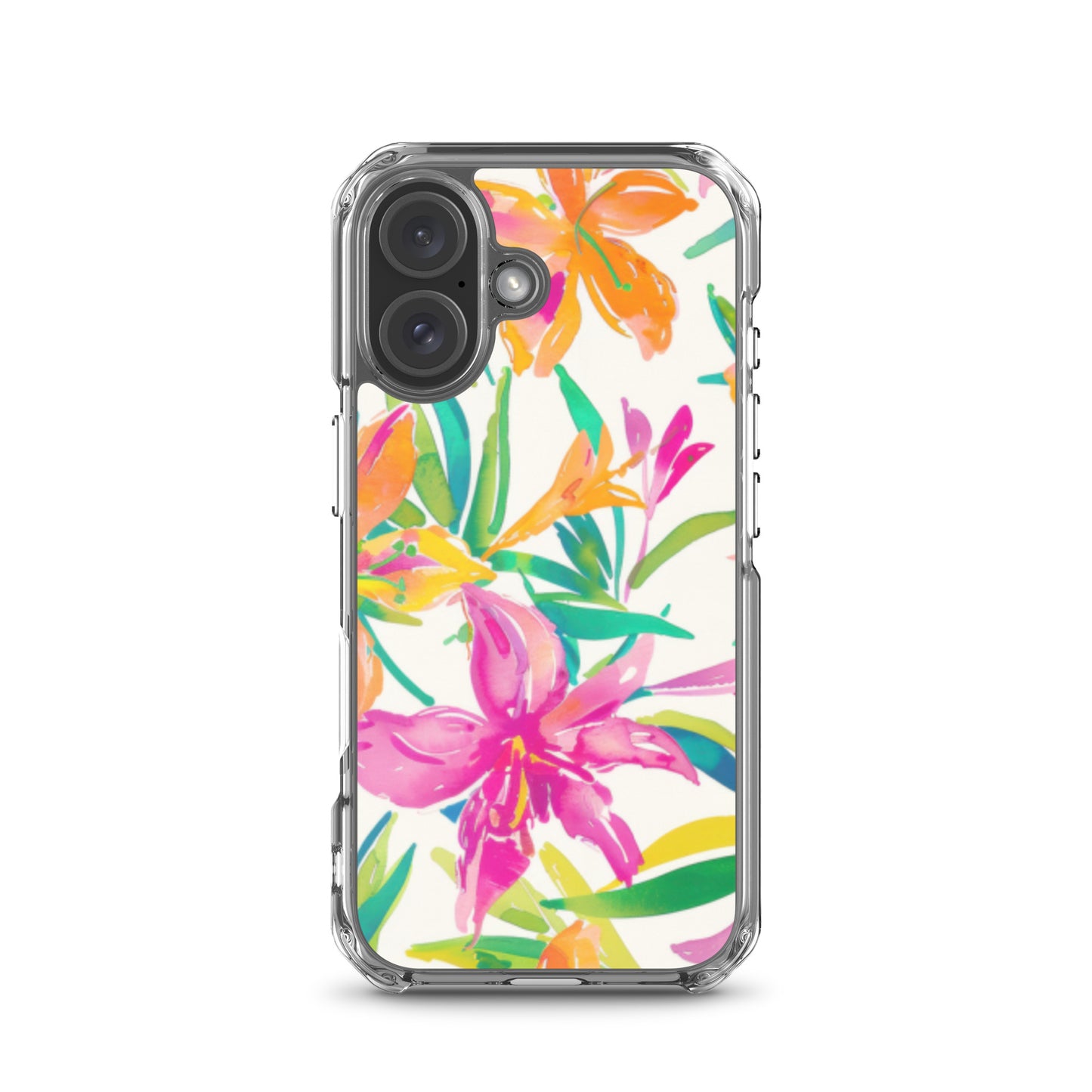 iPhone Case Colorful Floral Watercolor Pink Orange