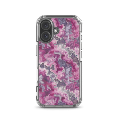 iPhone Case Pink Moss Agate Pattern