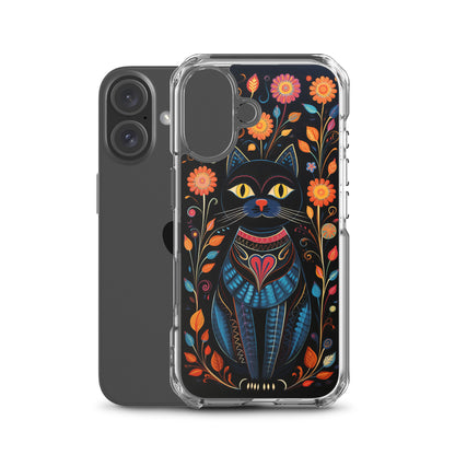 Folk Art Kitty Cat iPhone Case